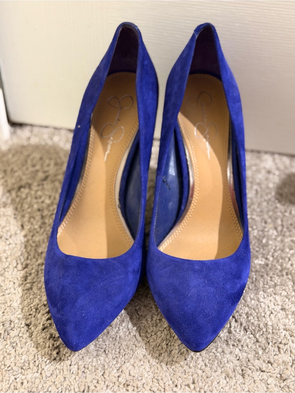 Jessica Simpson Cobalt Suede Pointed-Toe Pumps